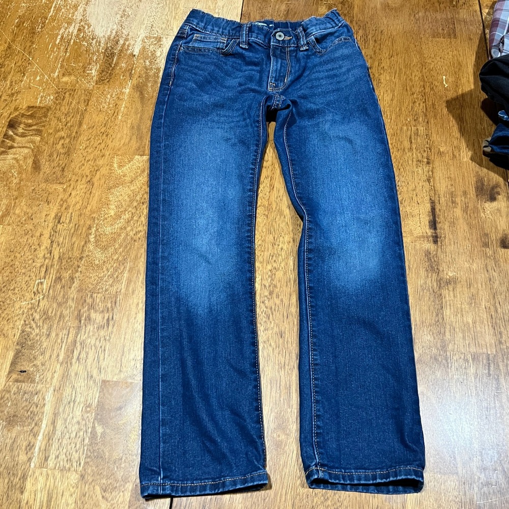 Boys Old Navy Skinny Straight Blue Jeans Denim Size 10 Medium Wash Faded Thigh